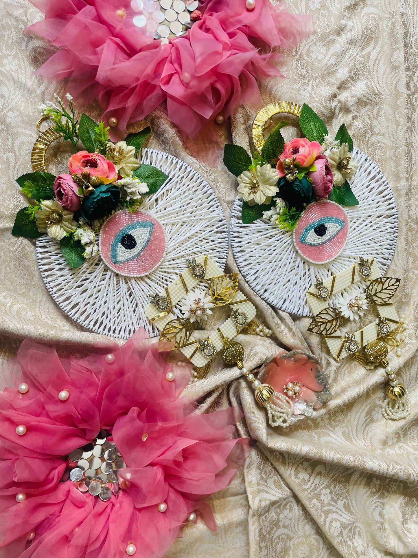 Pink evil eye hanging